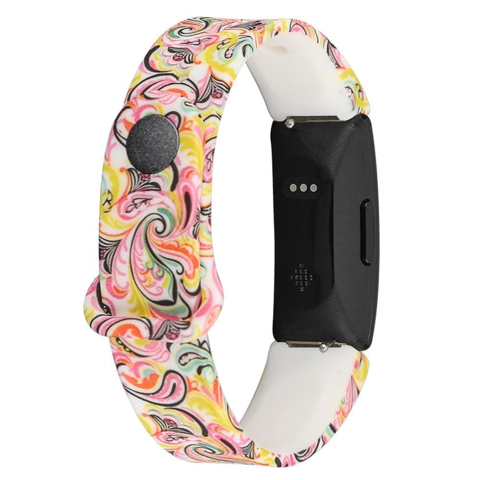 Colourful Swirl Silicone Patterned Watch Straps Compatible with the Fitbit Ace 2 NZ