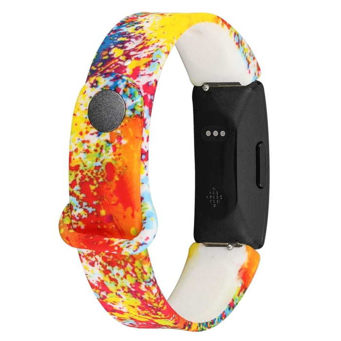 Orange Flowers Silicone Patterned Watch Straps Compatible with the Fitbit Ace 2 NZ