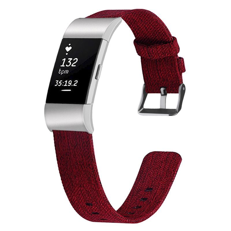 Black Replacement Canvas Watch Straps compatible with the Fitbit Charge 2 NZ