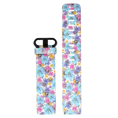15 - Blue and Purple Flowers Replacement Pattern Watch Straps compatible with the Fitbit Charge 3 & Charge 4 NZ