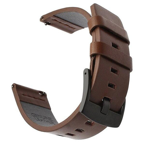 brown-black-buckle-ticwatch-5-pro-watch-straps-nz-leather-watch-bands-aus