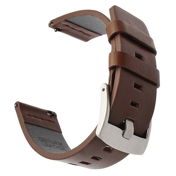 brown-silver-buckle-ticwatch-pro-3-pro-3-ultra-watch-straps-nz-leather-watch-bands-aus