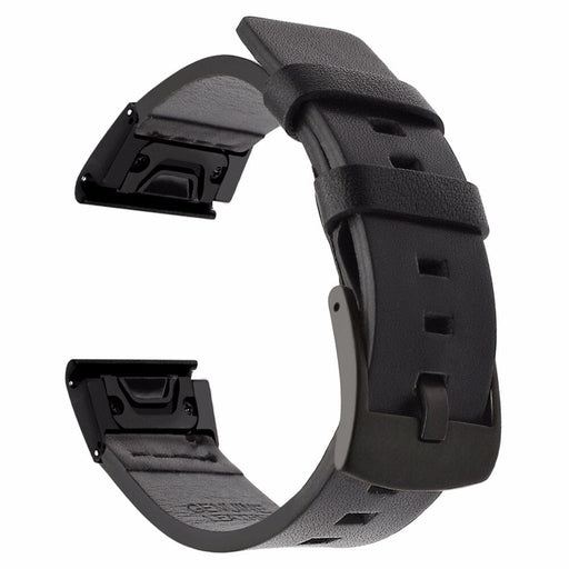 black-garmin-fenix-5x-watch-straps-nz-leather-watch-bands-aus