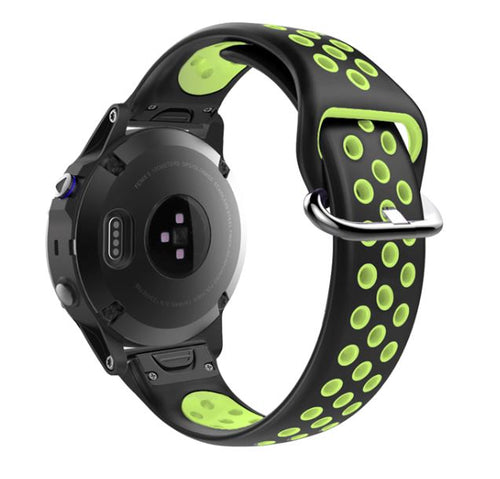 black-and-green-garmin-fenix-5s-watch-straps-nz-silicone-sports-watch-bands-aus