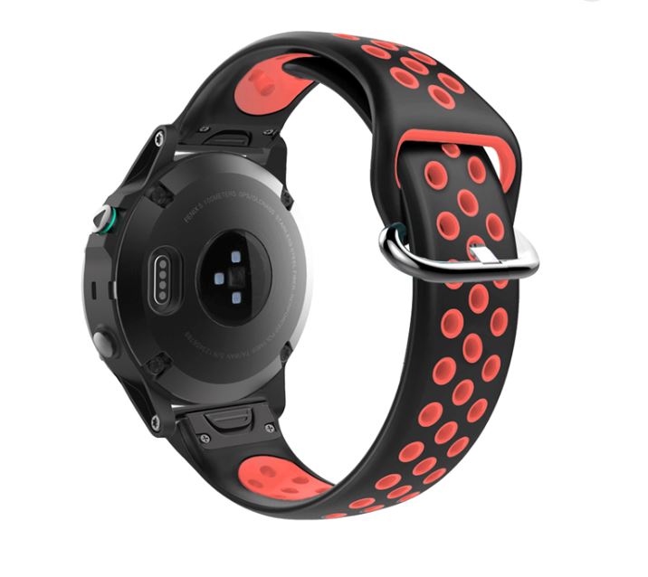 black-and-red-garmin-fenix-6s-watch-straps-nz-silicone-sports-watch-bands-aus