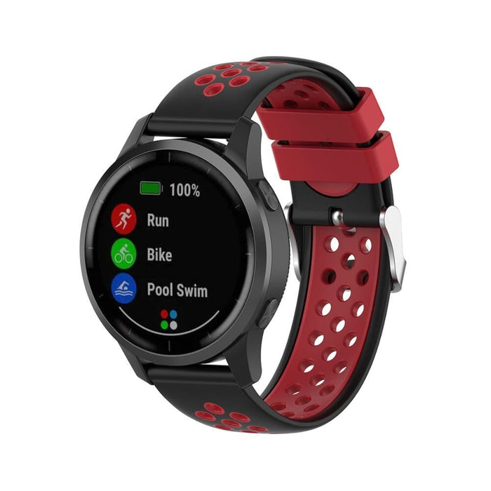 black-red-huawei-honor-magicwatch-2-(46mm)-watch-straps-nz-silicone-sports-watch-bands-aus