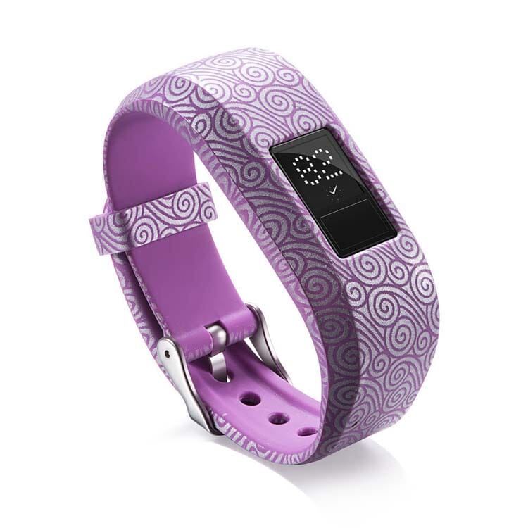 9 - Flowers on a Blue Background Garmin Vivofit 3 & JR/JR2 Silicone Colourful Pattern Watch Straps NZ