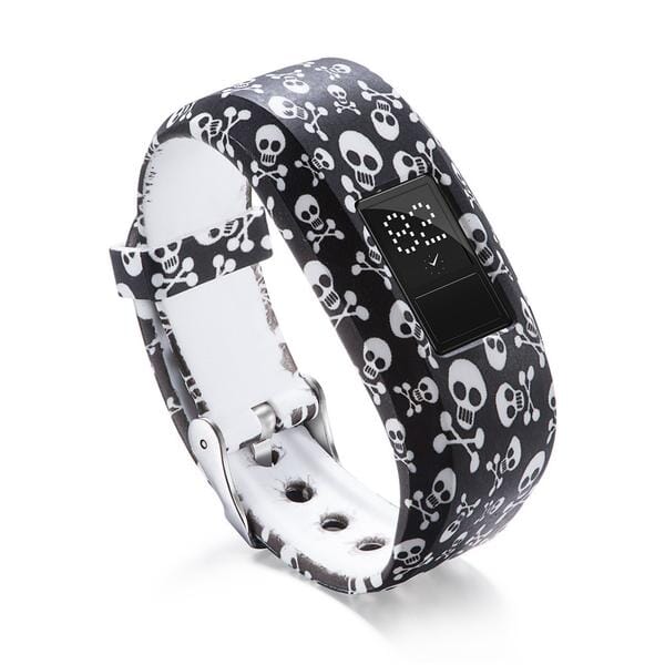 4 - Skulls and Crossbones Garmin Vivofit 3 & JR/JR2 Silicone Colourful Pattern Watch Straps NZ