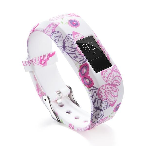 5 - Faces on White Background Garmin Vivofit 3 & JR/JR2 Silicone Colourful Pattern Watch Straps NZ