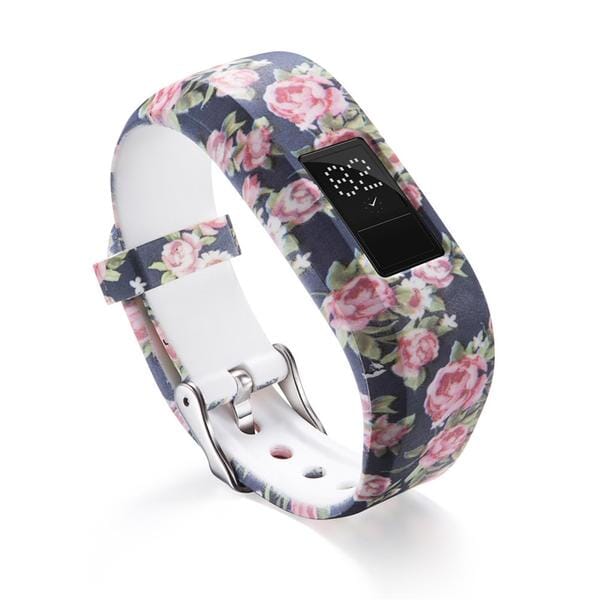 6 - Black and White Love Hearts Garmin Vivofit 3 & JR/JR2 Silicone Colourful Pattern Watch Straps NZ