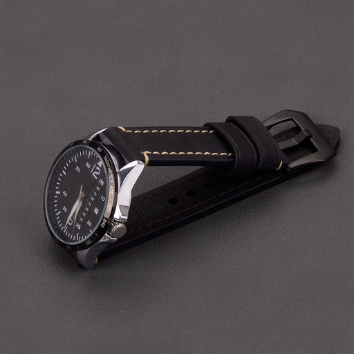 black-black-buckle-garmin-forerunner-945-watch-straps-nz-retro-leather-watch-bands-aus