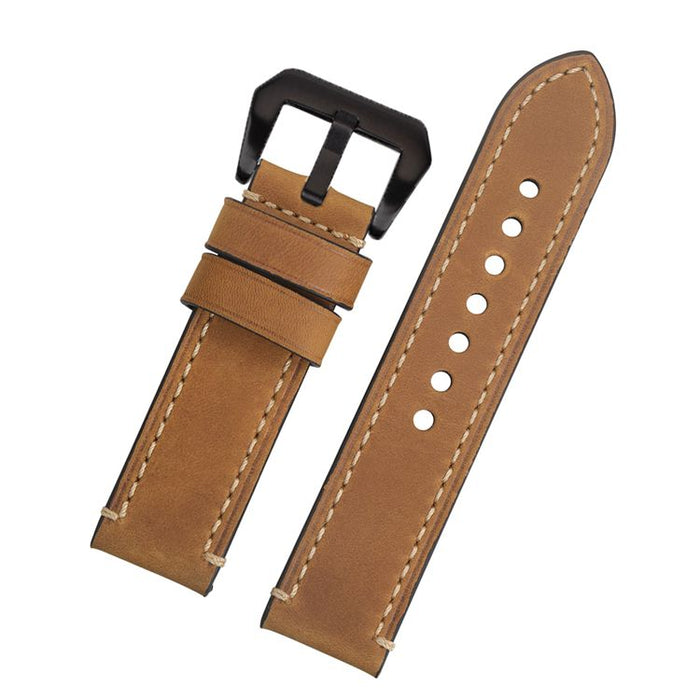 brown-black-buckle-ticwatch-5-pro-watch-straps-nz-retro-leather-watch-bands-aus