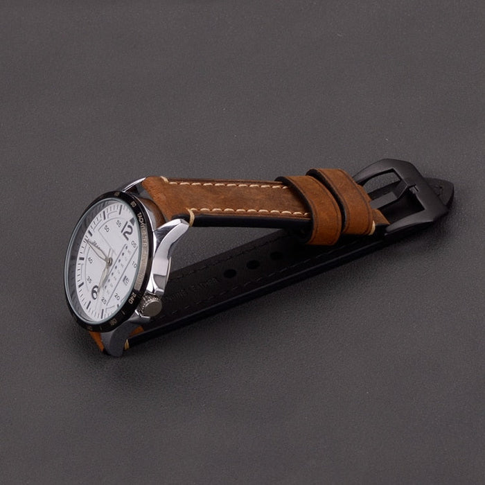 dark-brown-black-buckle-garmin-forerunner-935-watch-straps-nz-retro-leather-watch-bands-aus
