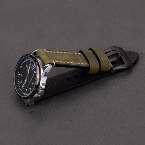 green-black-buckle-ticwatch-e-c2-watch-straps-nz-retro-leather-watch-bands-aus
