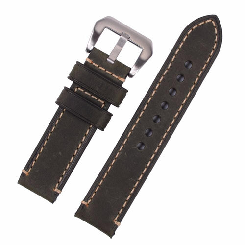 green-silver-buckle-garmin-forerunner-965-watch-straps-nz-retro-leather-watch-bands-aus