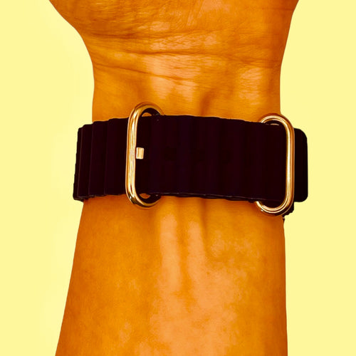 black-ocean-bands-garmin-fenix-7s-watch-straps-nz-ocean-band-silicone-watch-bands-aus