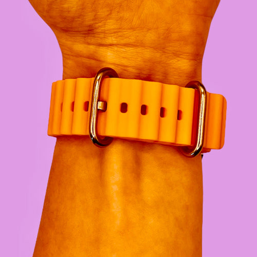 orange-ocean-bands-ticwatch-c2-rose-gold-c2+-rose-gold-watch-straps-nz-ocean-band-silicone-watch-bands-aus
