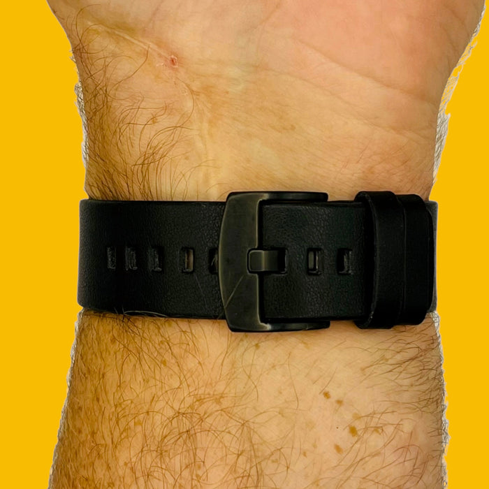 black-silver-buckle-samsung-galaxy-watch-6-classic-(43mm)-watch-straps-nz-leather-watch-bands-aus