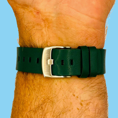 green-silver-buckle-ticwatch-s-s2-watch-straps-nz-leather-watch-bands-aus
