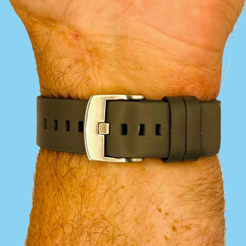 grey-silver-buckle-ticwatch-e3-watch-straps-nz-leather-watch-bands-aus