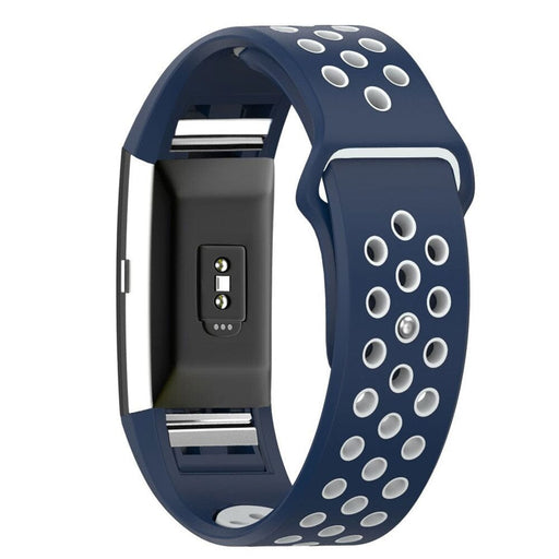 Black and Blue Replacement Sports Watch Band compatible with the Fitbit Charge 2 NZ
