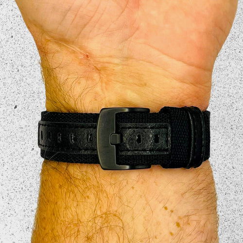 black-amazfit-22mm-range-watch-straps-nz-nylon-and-leather-watch-bands-aus
