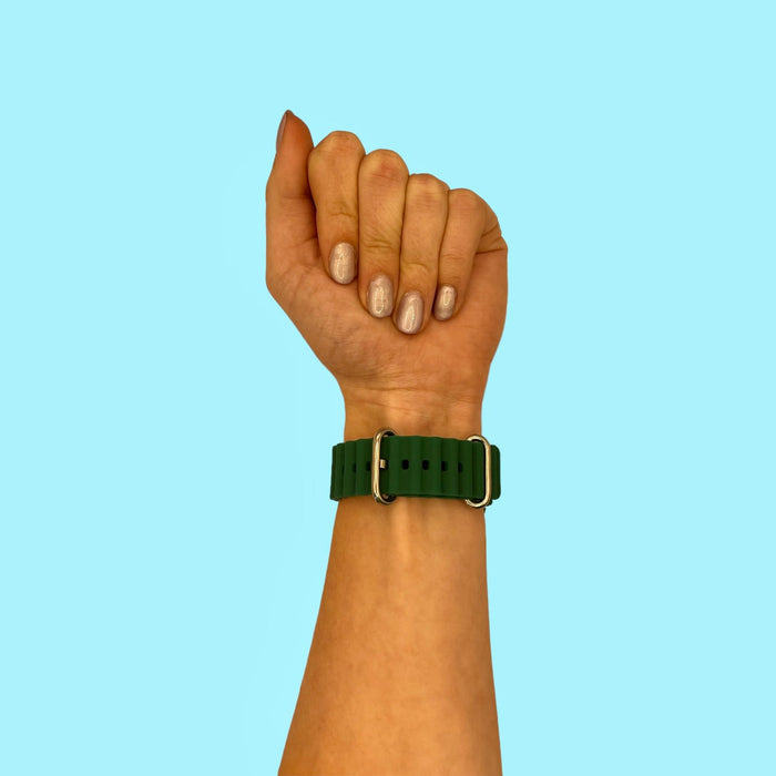 army-green-ocean-bands-garmin-vivomove-3-watch-straps-nz-ocean-band-silicone-watch-bands-aus