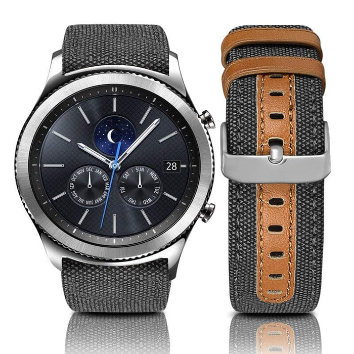 charcoal-amazfit-22mm-range-watch-straps-nz-denim-watch-bands-aus