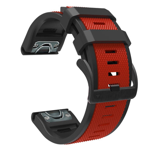 red-garmin-fenix-5-watch-straps-nz-dual-colour-sports-watch-bands-aus