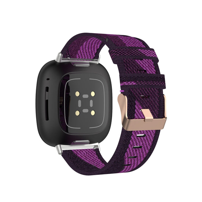 purple-pattern-fitbit-charge-3-watch-straps-nz-canvas-watch-bands-aus