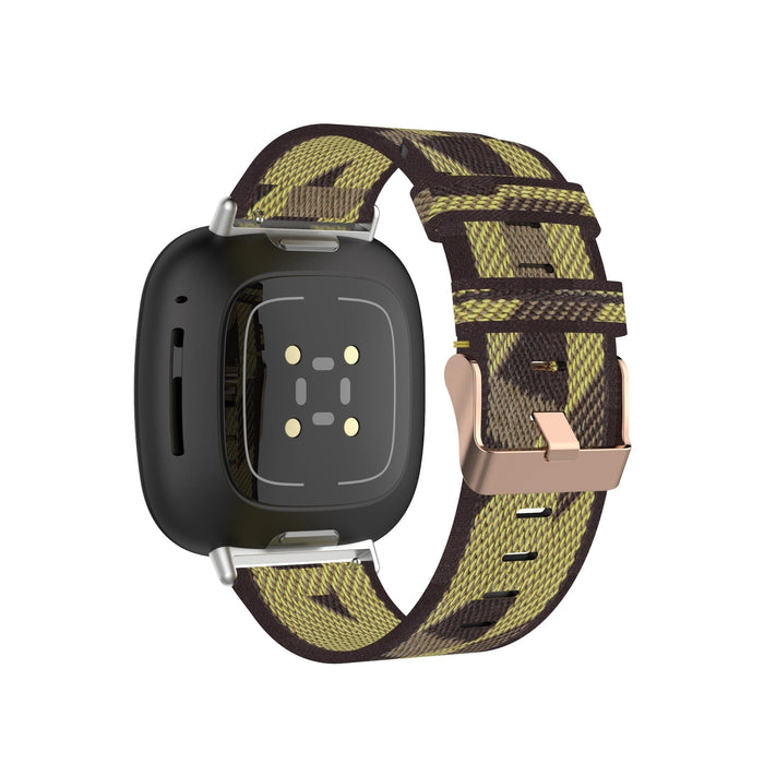 yellow-pattern-fitbit-charge-2-watch-straps-nz-canvas-watch-bands-aus