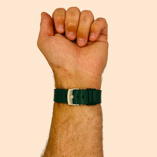 green-silver-buckle-garmin-forerunner-955-watch-straps-nz-leather-watch-bands-aus