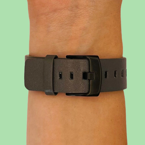 grey-black-buckle-ticwatch-5-pro-watch-straps-nz-leather-watch-bands-aus