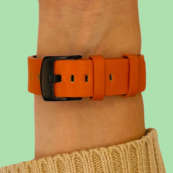 orange-black-buckle-garmin-fenix-7-watch-straps-nz-leather-watch-bands-aus