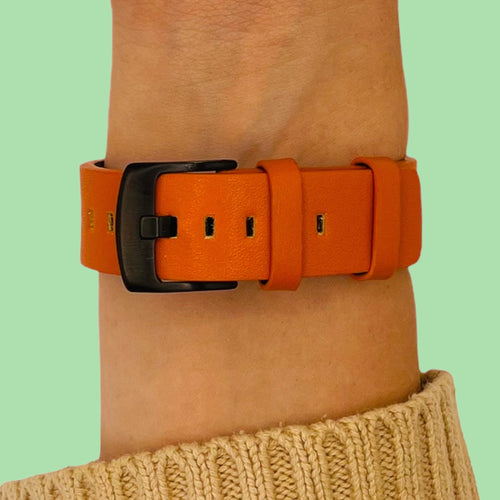 orange-black-buckle-ticwatch-pro-3-pro-3-ultra-watch-straps-nz-leather-watch-bands-aus