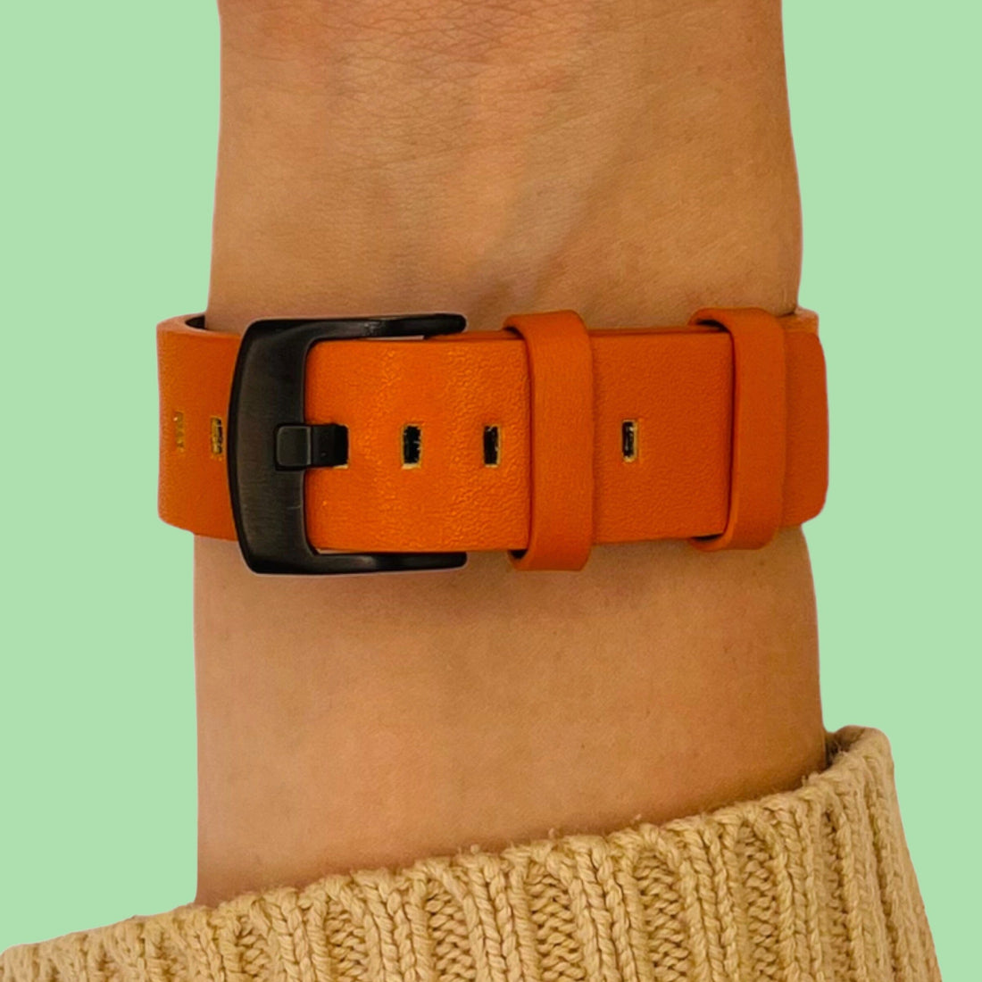 orange-black-buckle-samsung-galaxy-watch-4-classic-(42mm-46mm)-watch-straps-nz-leather-watch-bands-aus