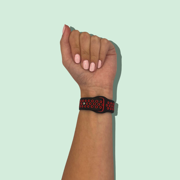 black-red-samsung-galaxy-watch-3-(41mm)-watch-straps-nz-silicone-sports-watch-bands-aus