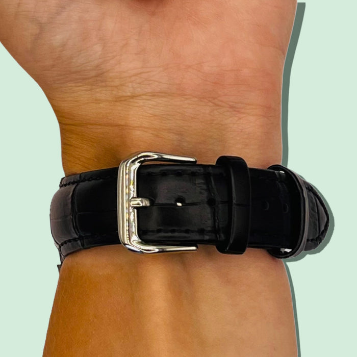 black-garmin-forerunner-935-watch-straps-nz-snakeskin-leather-watch-bands-aus
