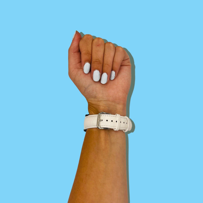 white-samsung-galaxy-watch-5-pro-(45mm)-watch-straps-nz-snakeskin-leather-watch-bands-aus