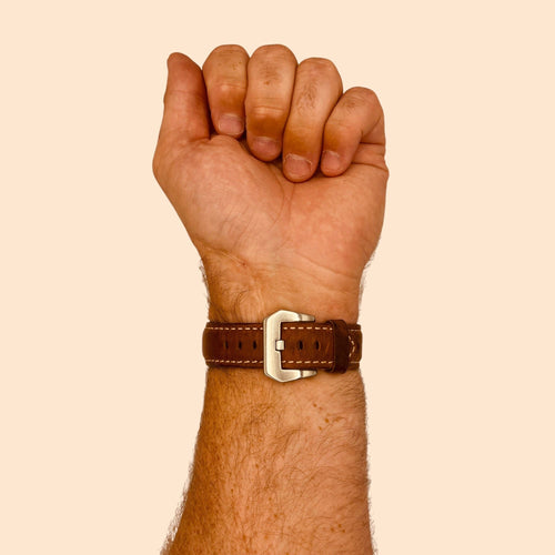 dark-brown-silver-buckle-huawei-watch-fit-2-watch-straps-nz-retro-leather-watch-bands-aus
