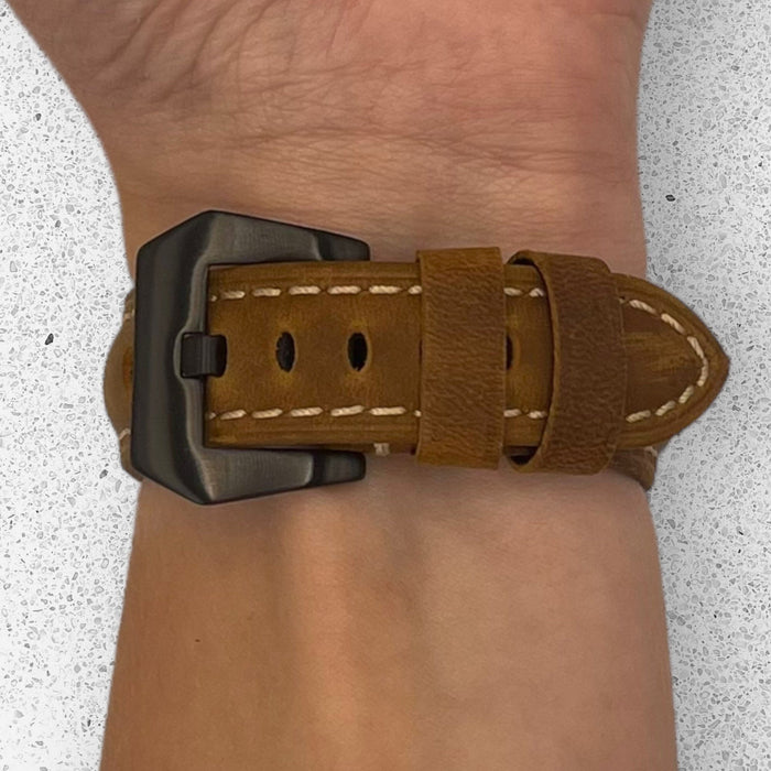 dark-brown-black-buckle-huawei-honor-magic-watch-2-watch-straps-nz-retro-leather-watch-bands-aus