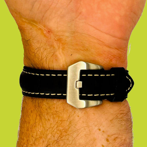 black-silver-buckle-garmin-forerunner-645-watch-straps-nz-retro-leather-watch-bands-aus