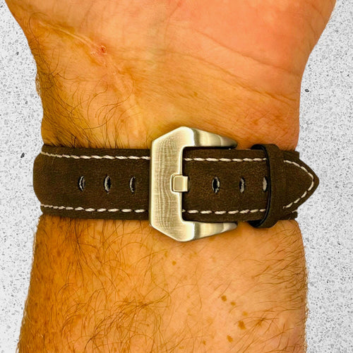 mocha-silver-buckle-garmin-forerunner-265-watch-straps-nz-retro-leather-watch-bands-aus