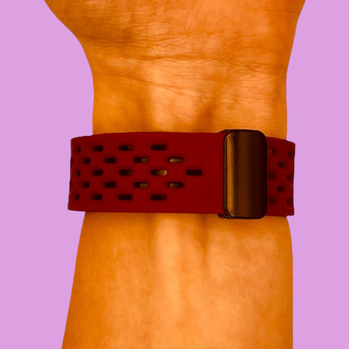 maroon-magnetic-sports-kogan-active+-smart-watch-watch-straps-nz-ocean-band-silicone-watch-bands-aus