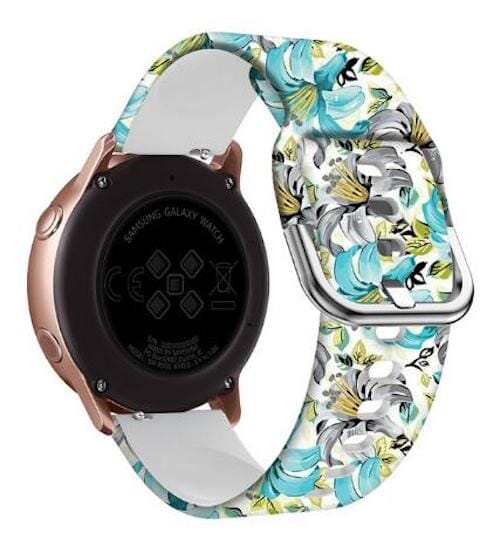 flowers-white-huawei-gt2-42mm-watch-straps-nz-pattern-straps-watch-bands-aus