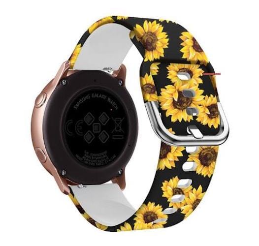sunflowers-black-samsung-galaxy-watch-5-(40-44mm)-watch-straps-nz-pattern-straps-watch-bands-aus