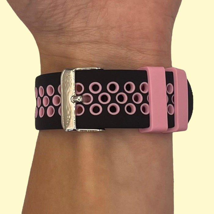 black-pink-huawei-honor-magicwatch-2-(46mm)-watch-straps-nz-silicone-sports-watch-bands-aus