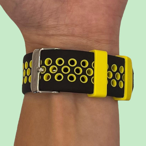 black-yellow-huawei-22mm-range-watch-straps-nz-silicone-sports-watch-bands-aus