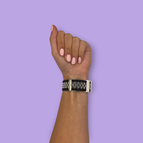 black-white-coros-22mm-range-watch-straps-nz-silicone-sports-watch-bands-aus