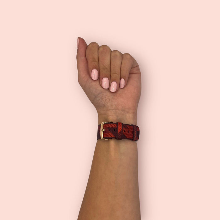 red-pattern-garmin-forerunner-265-watch-straps-nz-canvas-watch-bands-aus